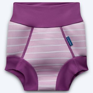 Watery Schwimmwindelhosen für Kinder - Neoprene Swim Nappy - Purple Stripes