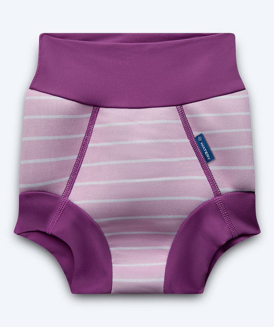 Watery Schwimmwindelhosen für Kinder - Neoprene Swim Nappy - Purple Stripes